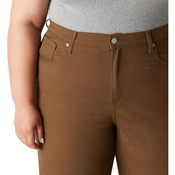 Womens High-Rise Loose Straight Jeans Plus Size Cotton Elastane Comfortable - Picture 4 of 5